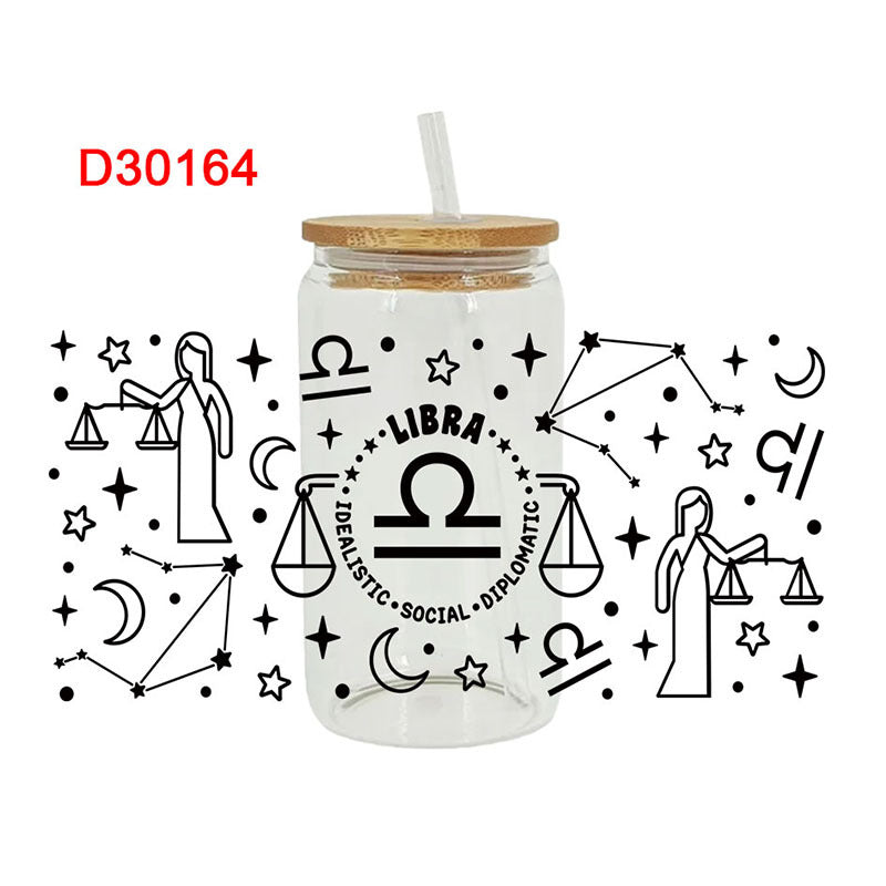 Wholesale  Black and white style  16oz Cup UV DTF Wraps 16oz Cup UV DTF Wraps