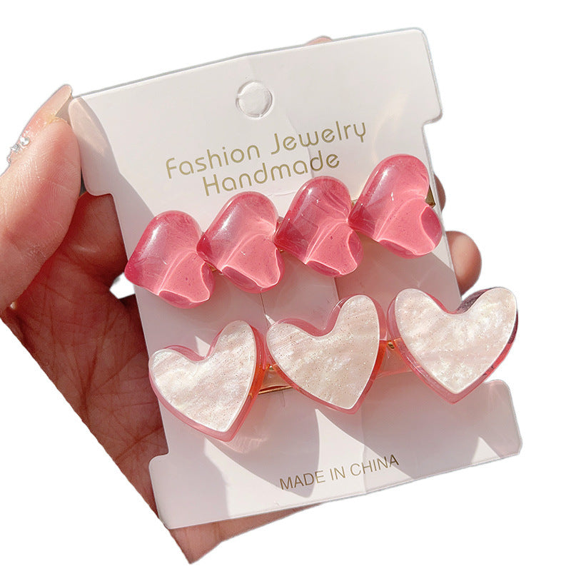 Wholesale Valentine's Day Pink Love Hairpin Sweet Side Bangs Clip Internet Red Hair Card Girl Heart Duck