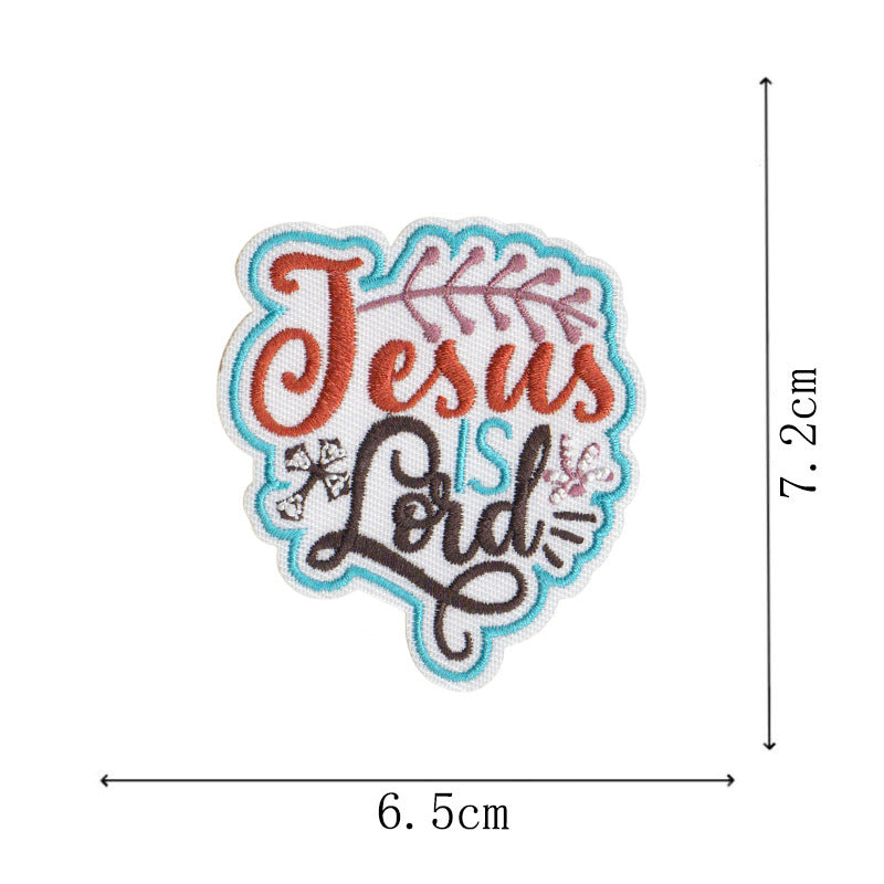 Wholesale Chic Embroidered Patches 16 Pcs Bible Verse Iron On Applique For et Clothing Decoration Resale Gift