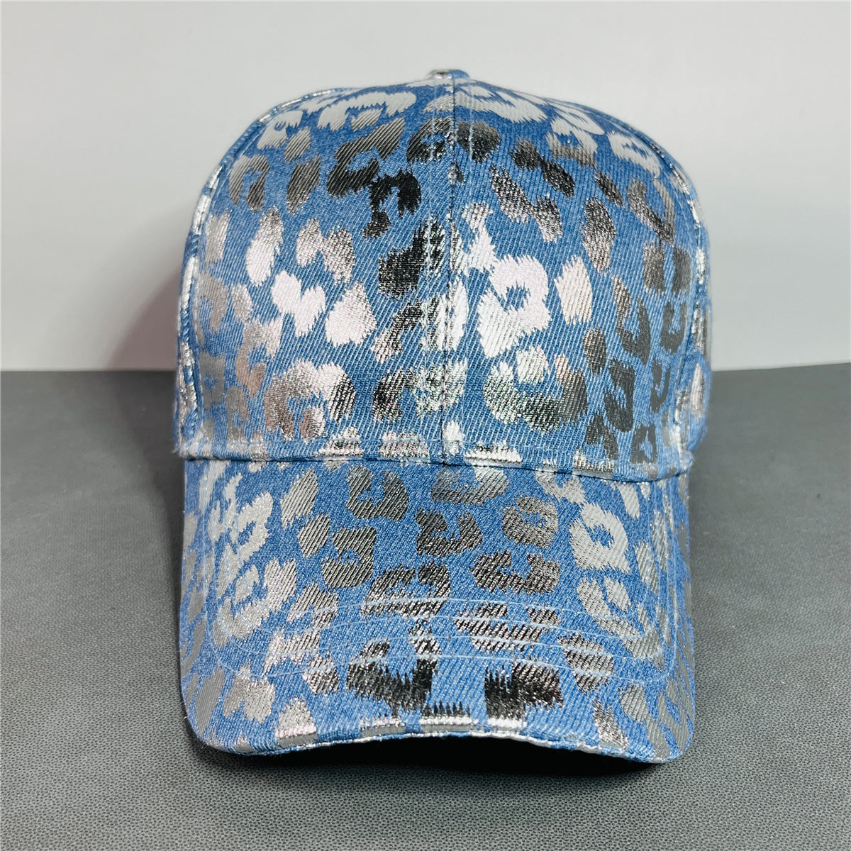Wholesale Blue Leopard Print Sun Protection Hard Top Baseball