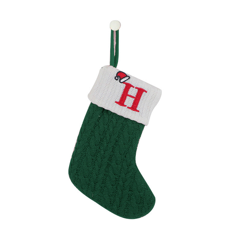Wholesale Knitted Socks Embroidered Letters Children's Candy Gift Bag Ornaments