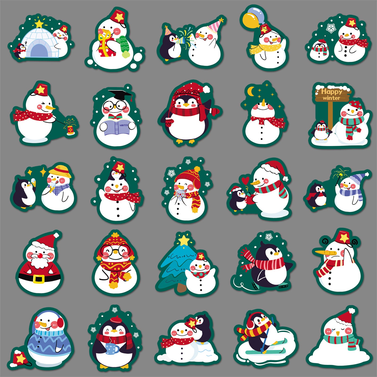 Wholesale 50pcs/ pack  Snowman Graffiti Stickers