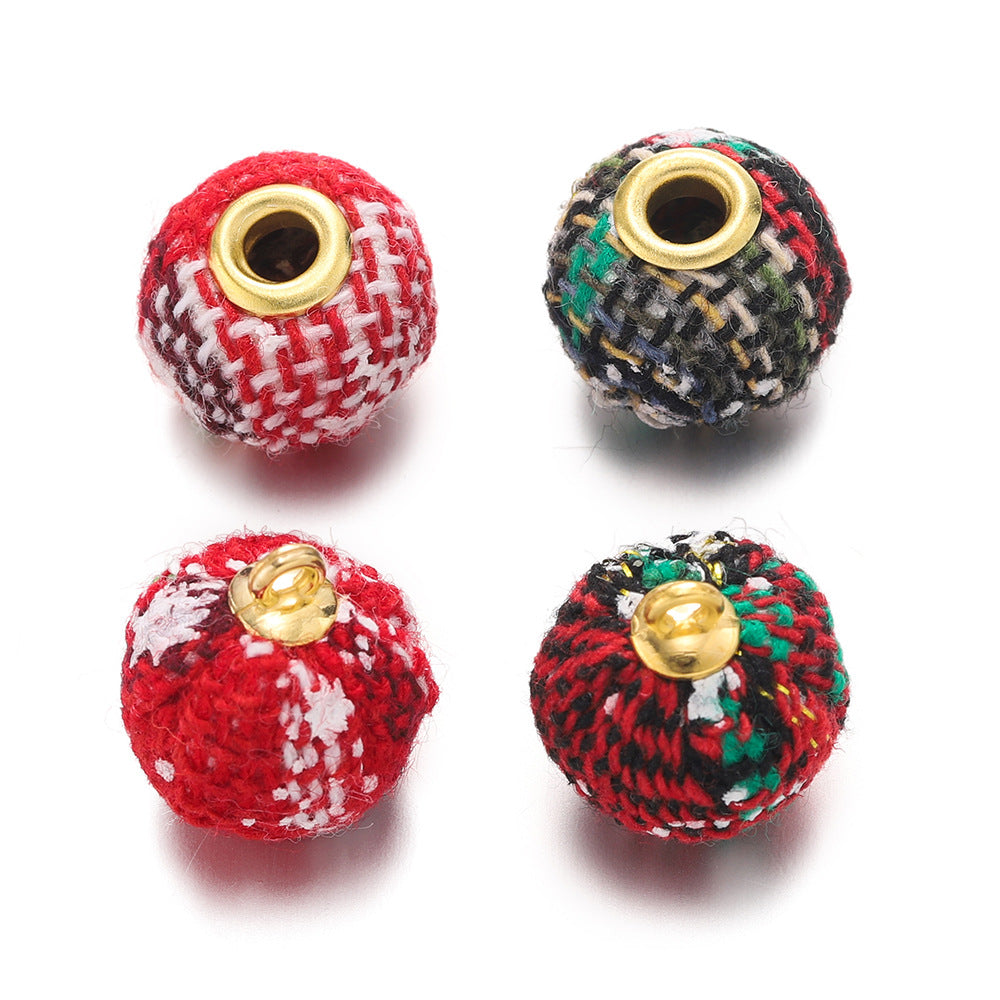 Wholesale  10pcs/pack Christmas Snowflake Series Cloth Bag Checkered Beads