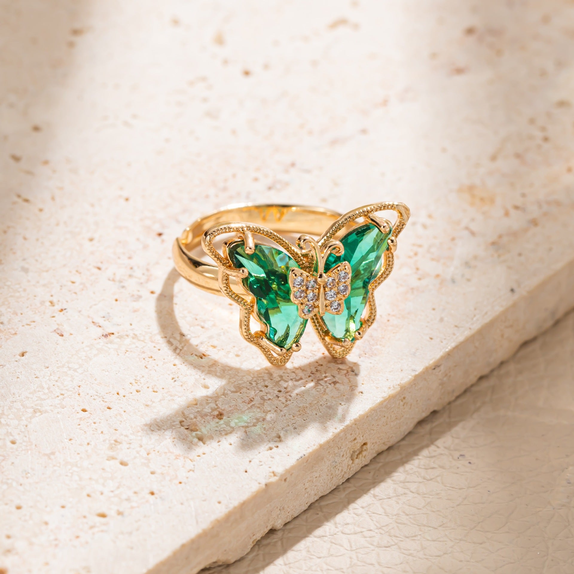 Wholesale Korean Sweet Butterfly Diamond Ring