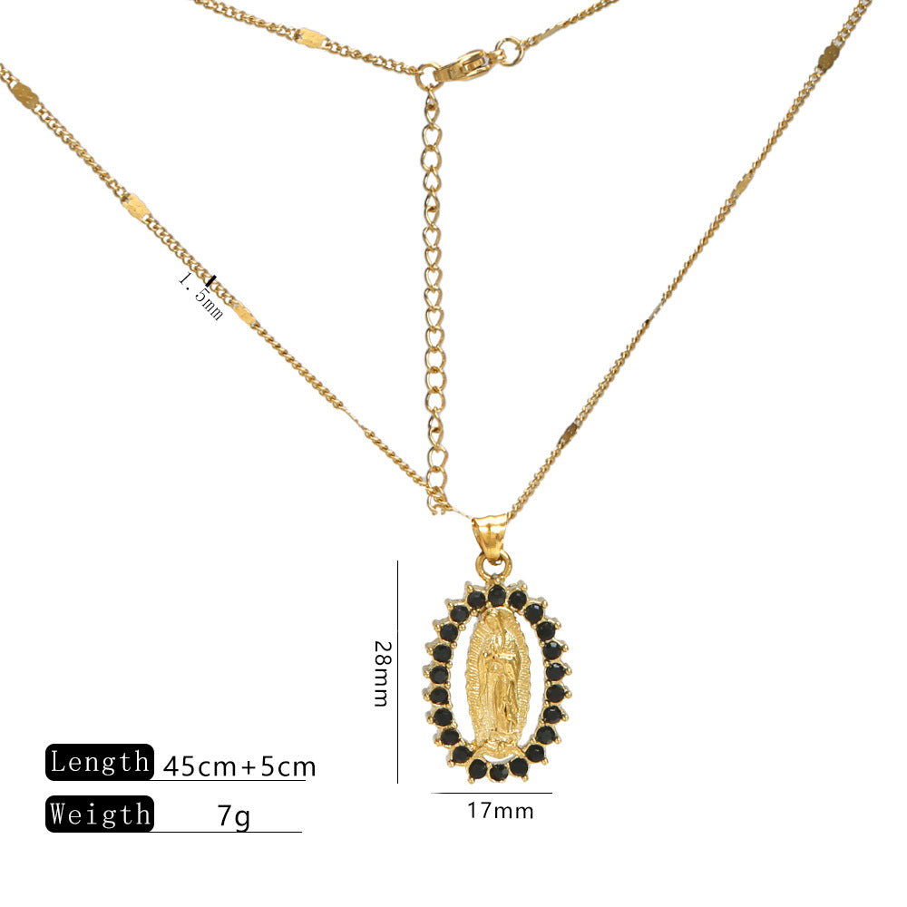 Wholesale Virgin Mary Pendant Jewelry Stainless steel Necklace Accessories Light Luxury