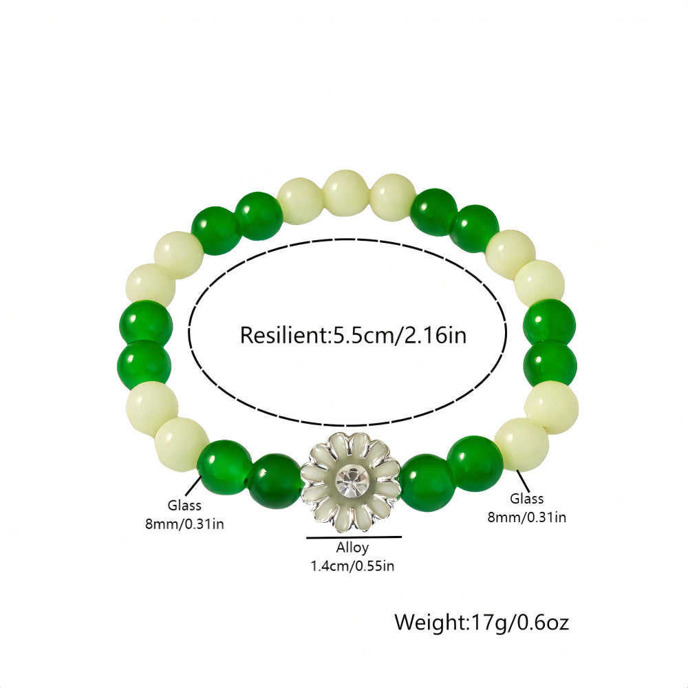 Wholesale 4pcs Luminous  Bracelet Environmentally Friendly Glass/glazed Flower