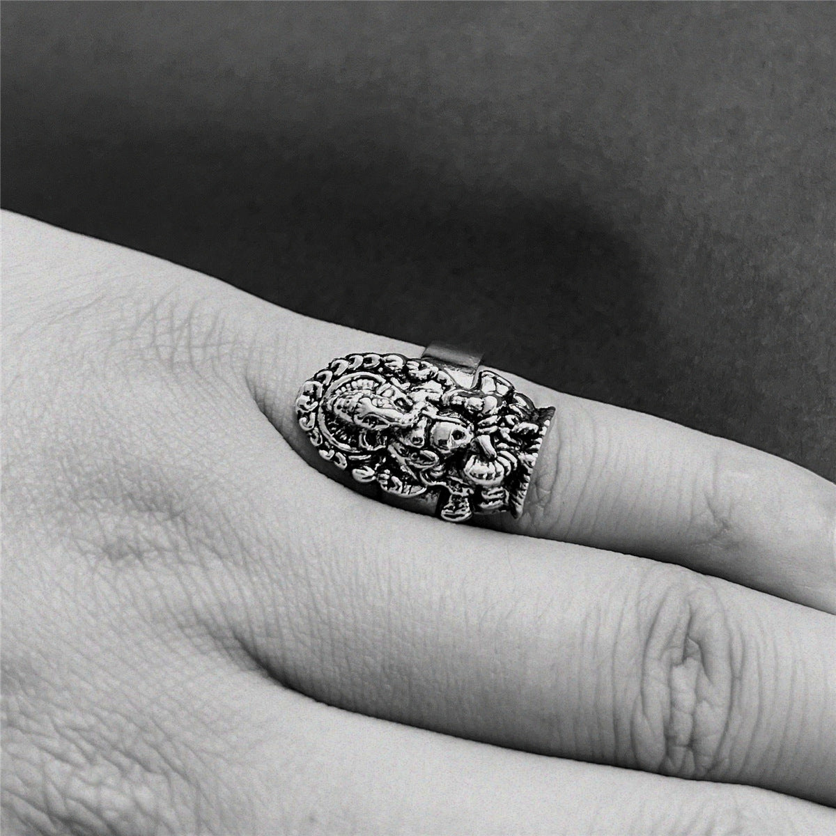 Wholesale New Vintage Insect Bat Heart Personality Alloy Ring