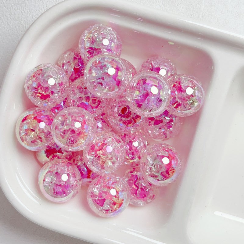 Wholesale 10pcs 16mm high quality uv electroplating burst sugar core round beads