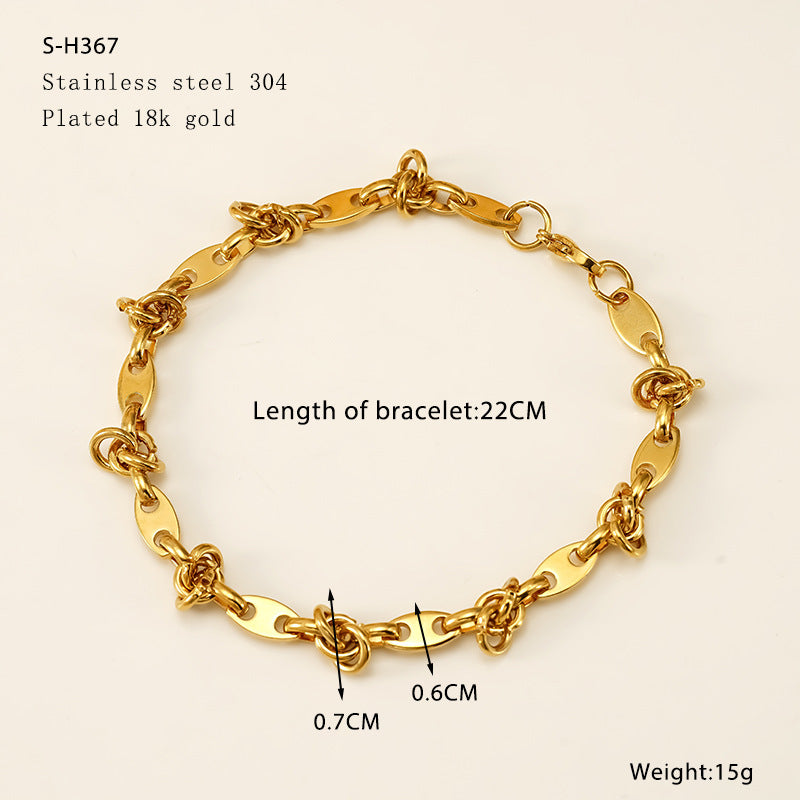 Wholesale Stainless Steel  Electroplated Color-Preserving Bracelet