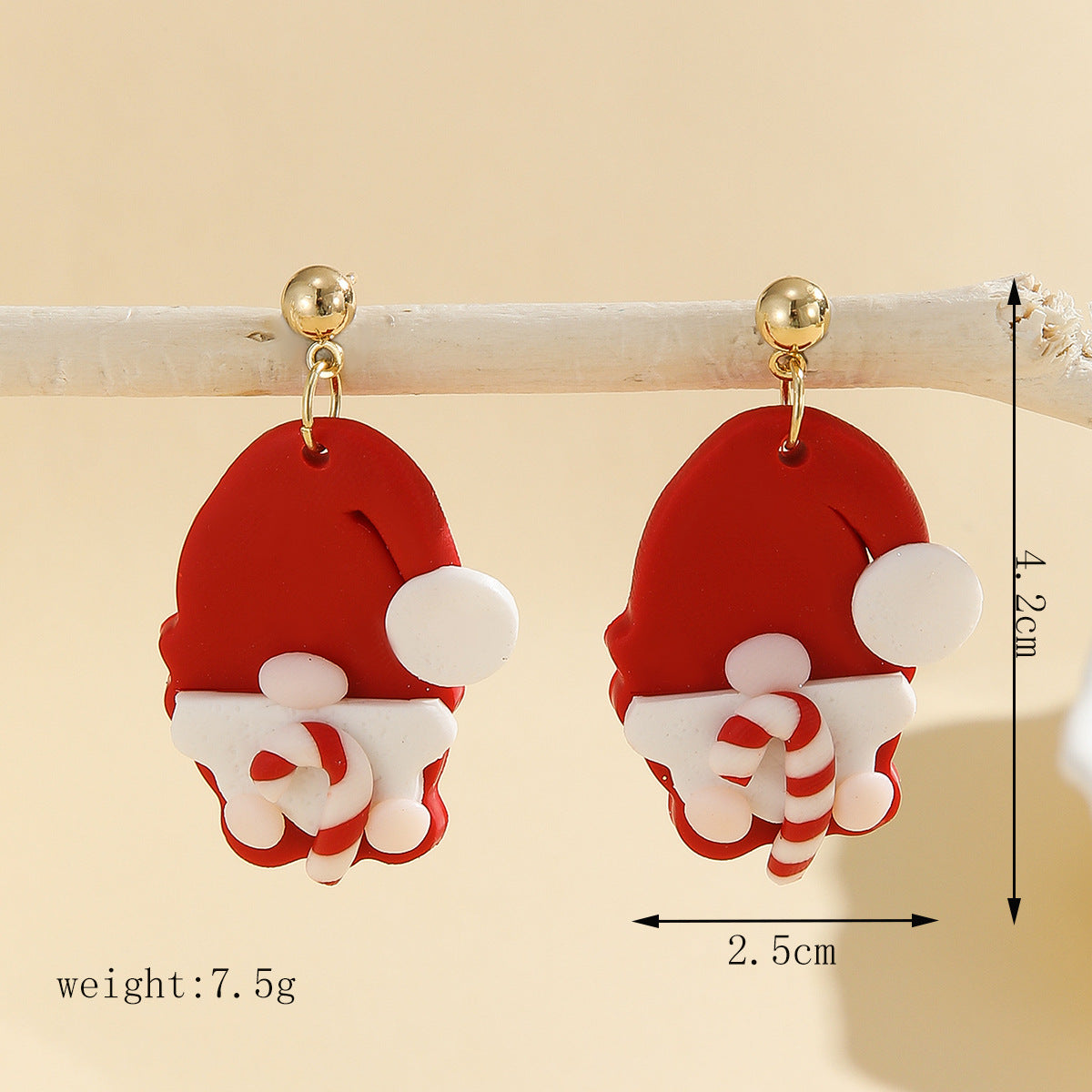 Wholesale Christmas handmade polymer clay red  soft clay earrings