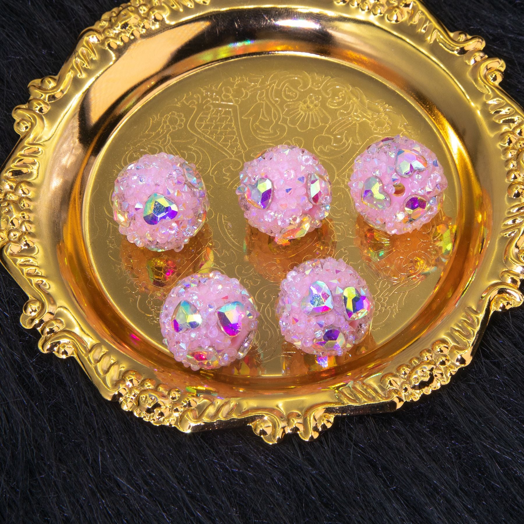 Wholesale 5pcs17mm Colorful Diamond Round Sugar Beads