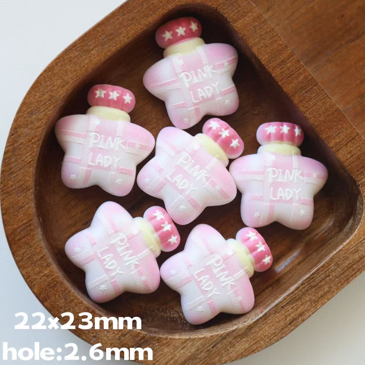 Wholesale 10pcs Wishing bottle embossed printed frosted star bottle DIY beads