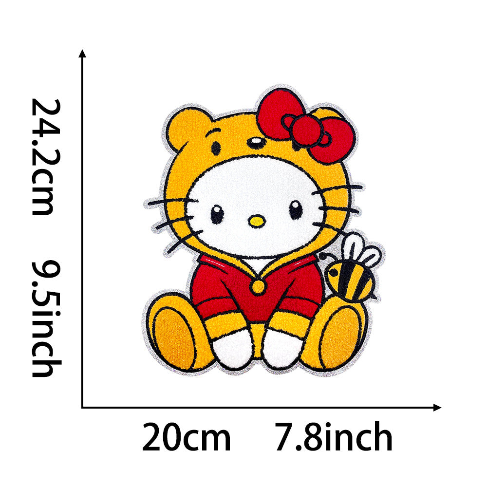 Wholesale Large Chenille Glitter Embroidered Patch Cartoon Applique For Shoes Hats Fashion Accessory Gift Resale OLY Exclusive