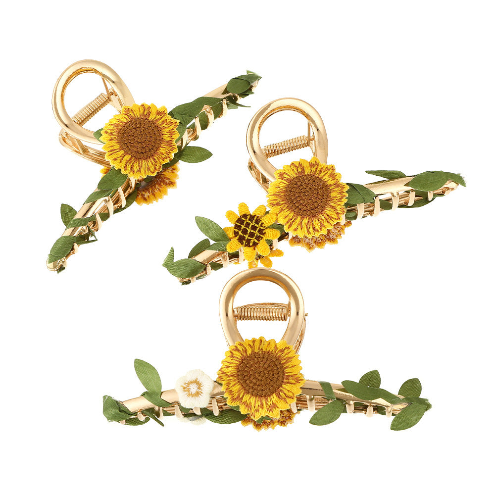 Wholesale Sunflower Metal Large Hair Clips