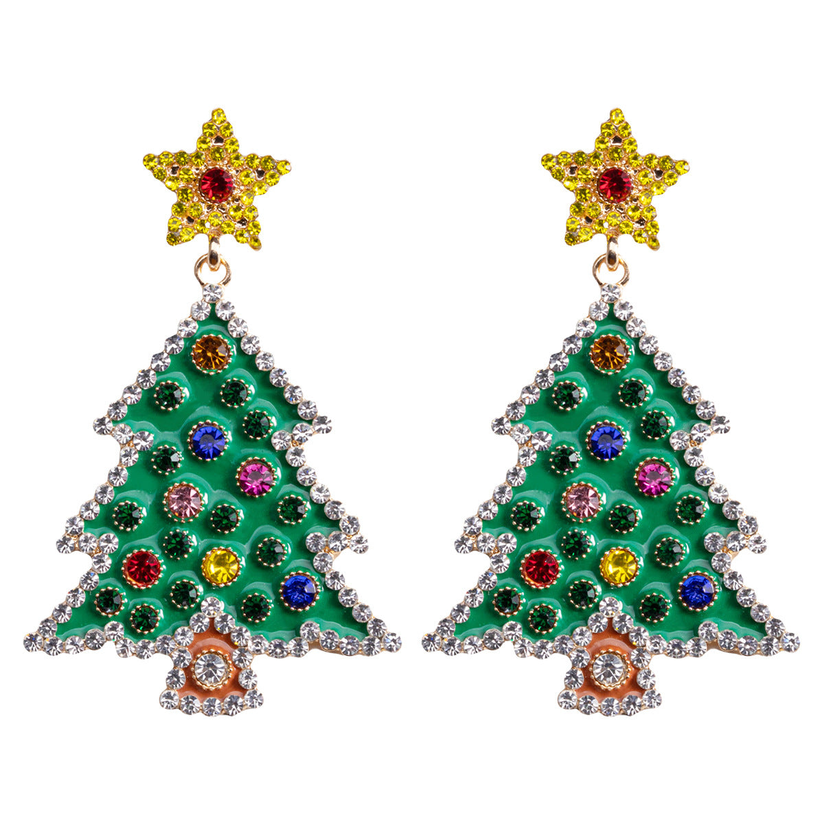 Wholesale Christmas Cartoon Faceless Doll Red Guard Diamond Earrings