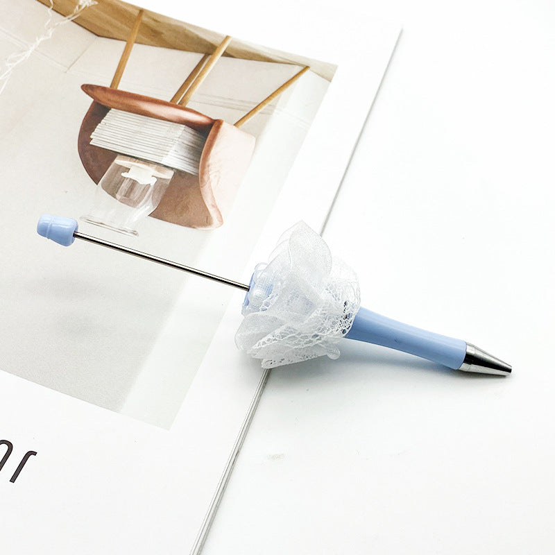 wholesale beadable pens DIY heavy bead pen mesh pearl bead pen