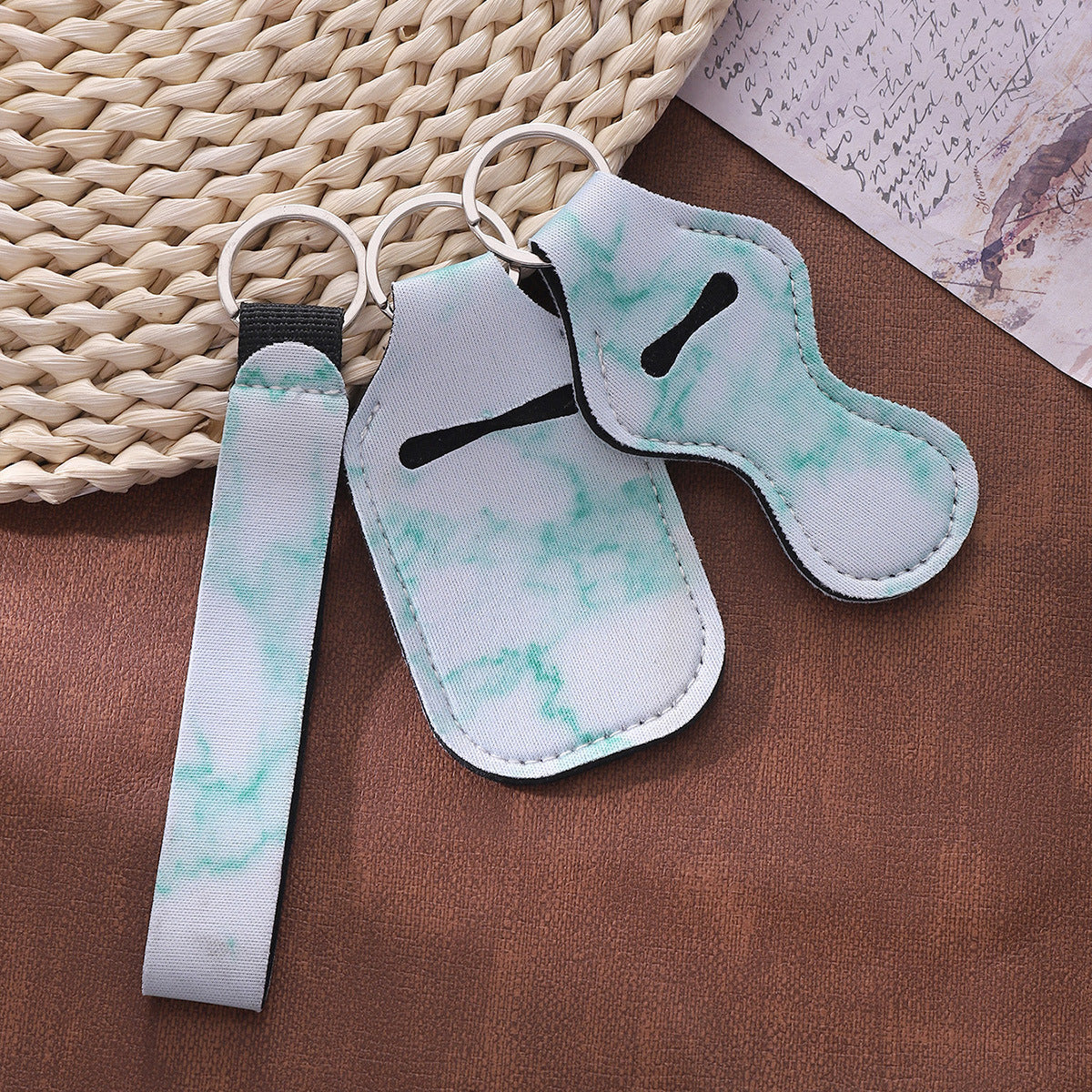 Keychains de arte de arte de tela mármol al por mayor