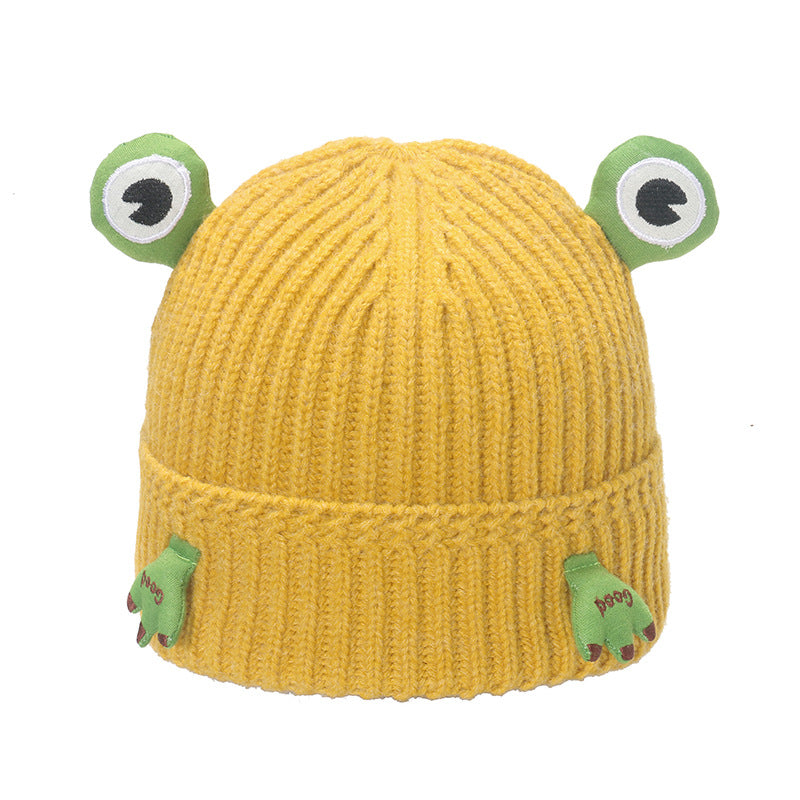 Wholesale 2023 Autumn and Winter New Cute Cartoon Frog Acrylic Earmuffs Head Cap Woolen Hat
