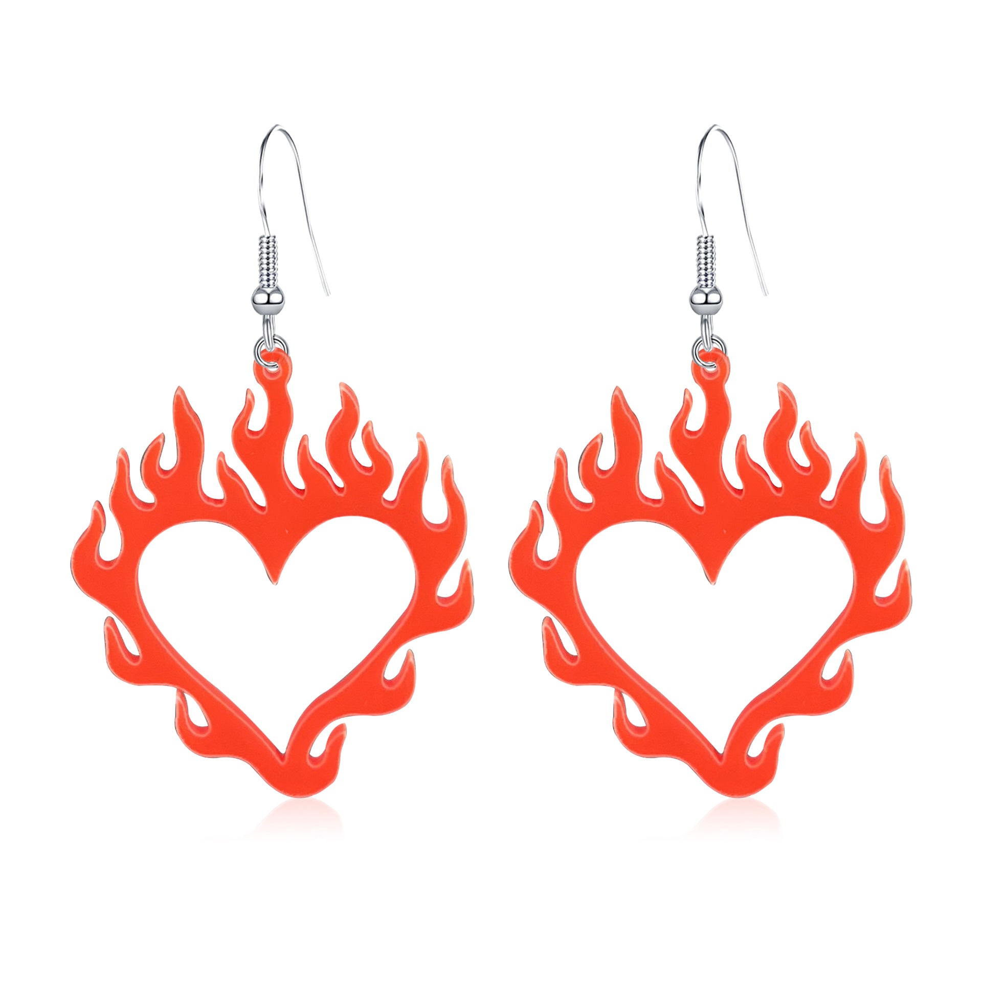 Wholesale Halloween Heart Flame Acrylic Earrings