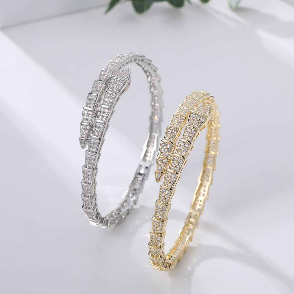 Wholesale  personality green eye snake bracelet