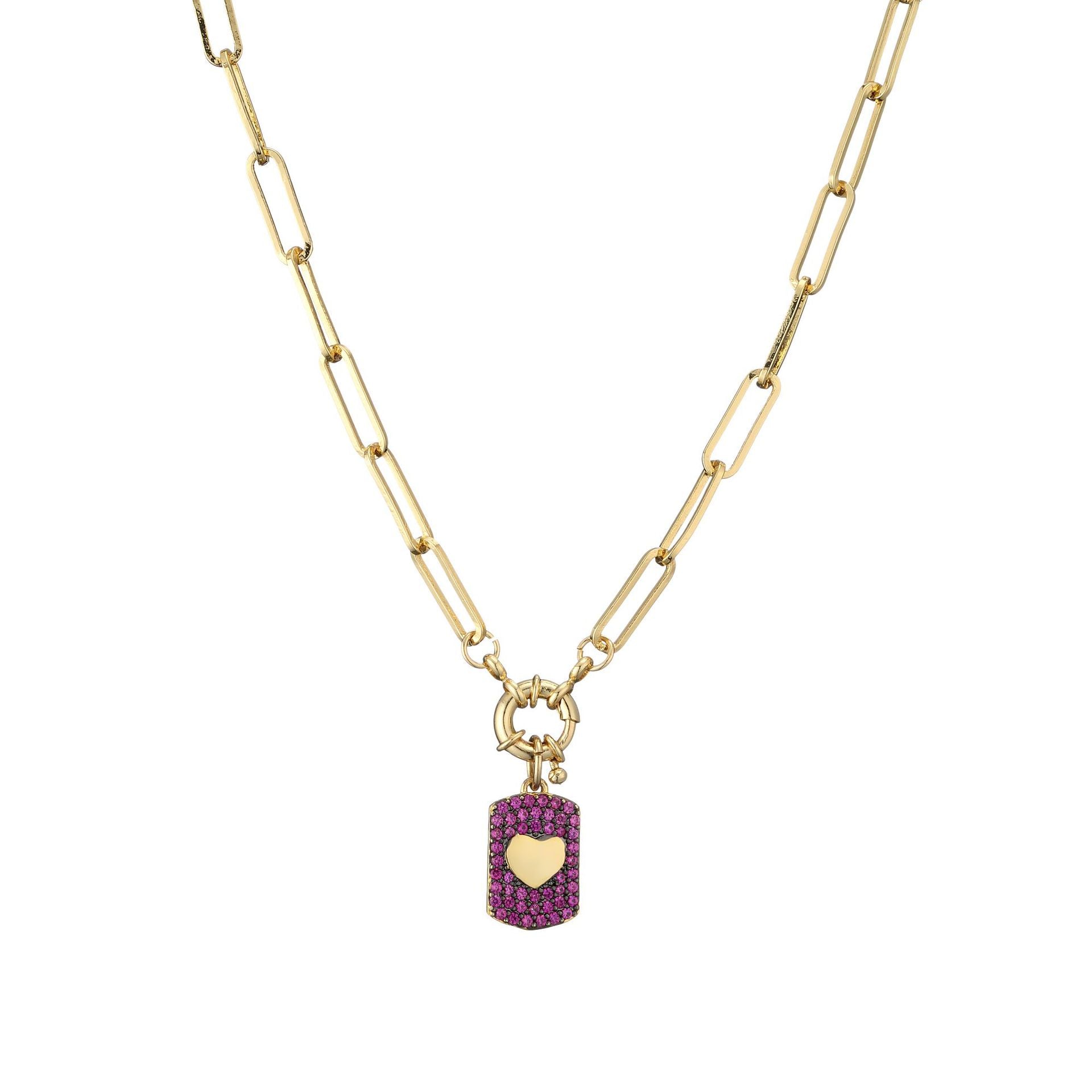 Wholesale micro inlay two-color five-pointed star love necklace