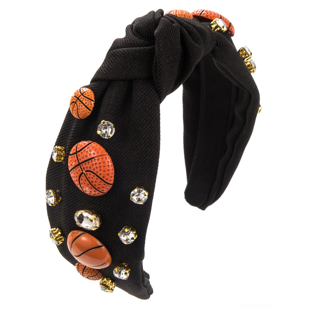 Wholesale Sports Style Basketball Football Baseball Fabric Diamond Headband