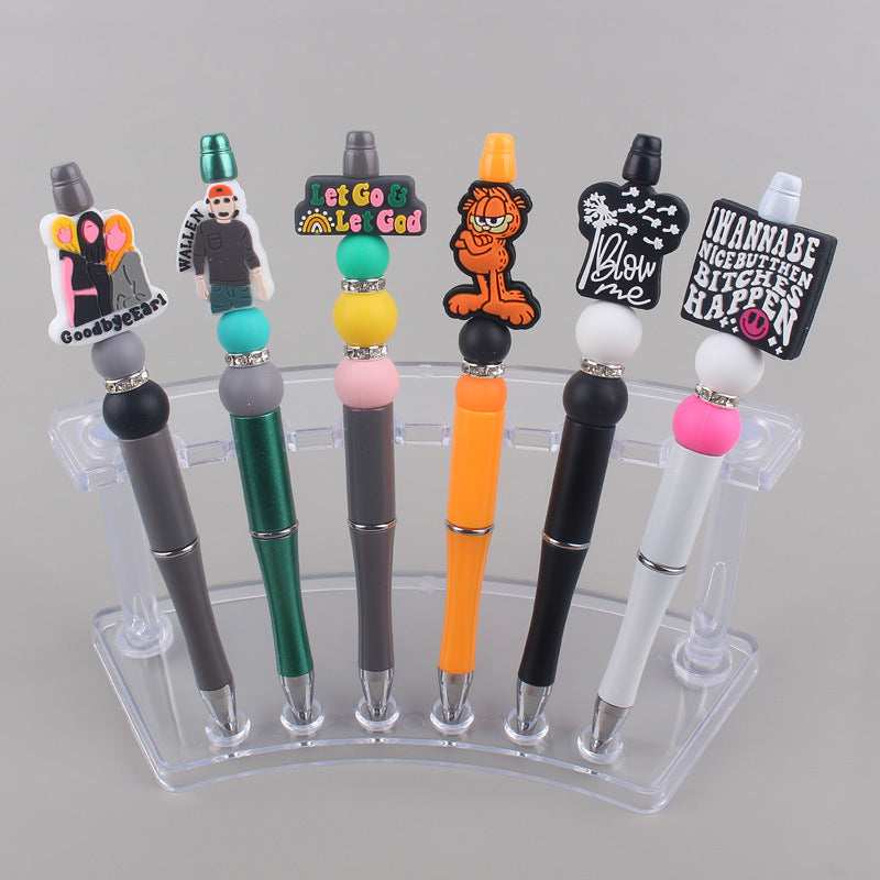 Wholesale DIY Beaded Pen Cartoon Animal Silicone Color Plastic Beaded Ballpoint Pen