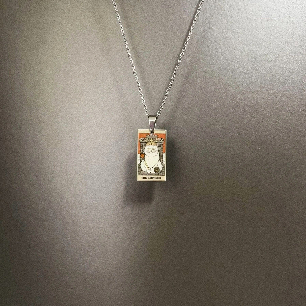 Wholesale Color printed card cross moon cartoon cat necklace