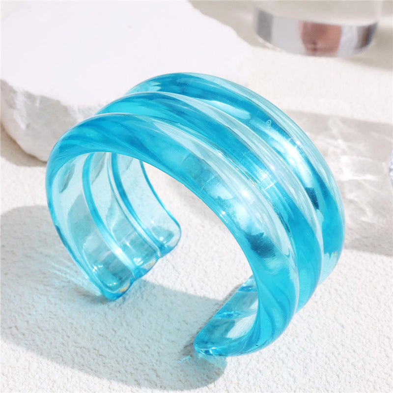 Wholesale Three-layer Resin Bracelet Retro Texture Open Ring Bracelet