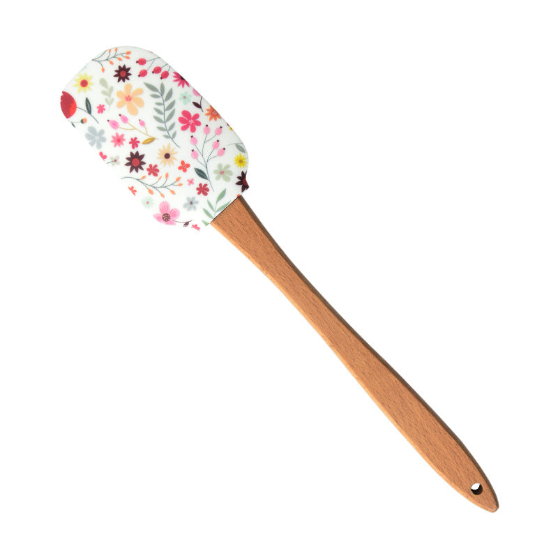 Wholesale Silicone Spatula Split Wooden Handle Cake Cream Spatula