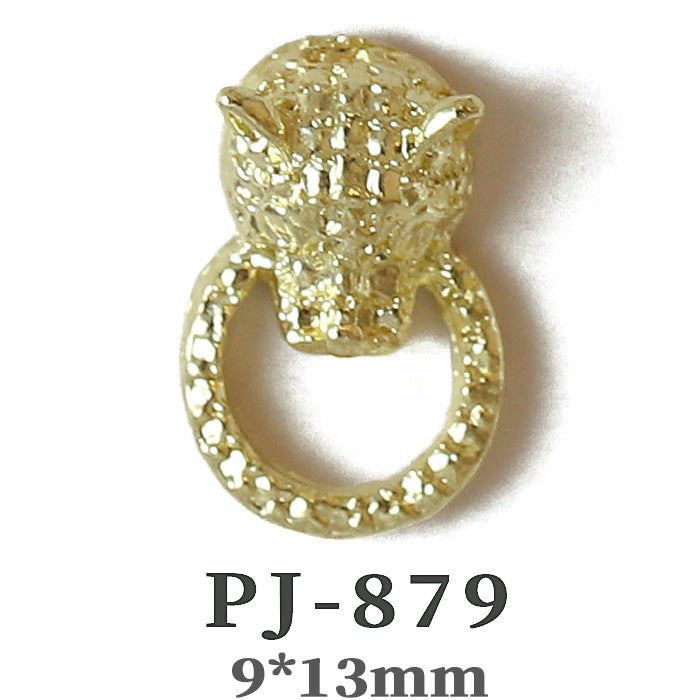 Wholesale  Metal Nail Art Charms Antelope Head Wings Leopard Head Manicure Decorative Accent
