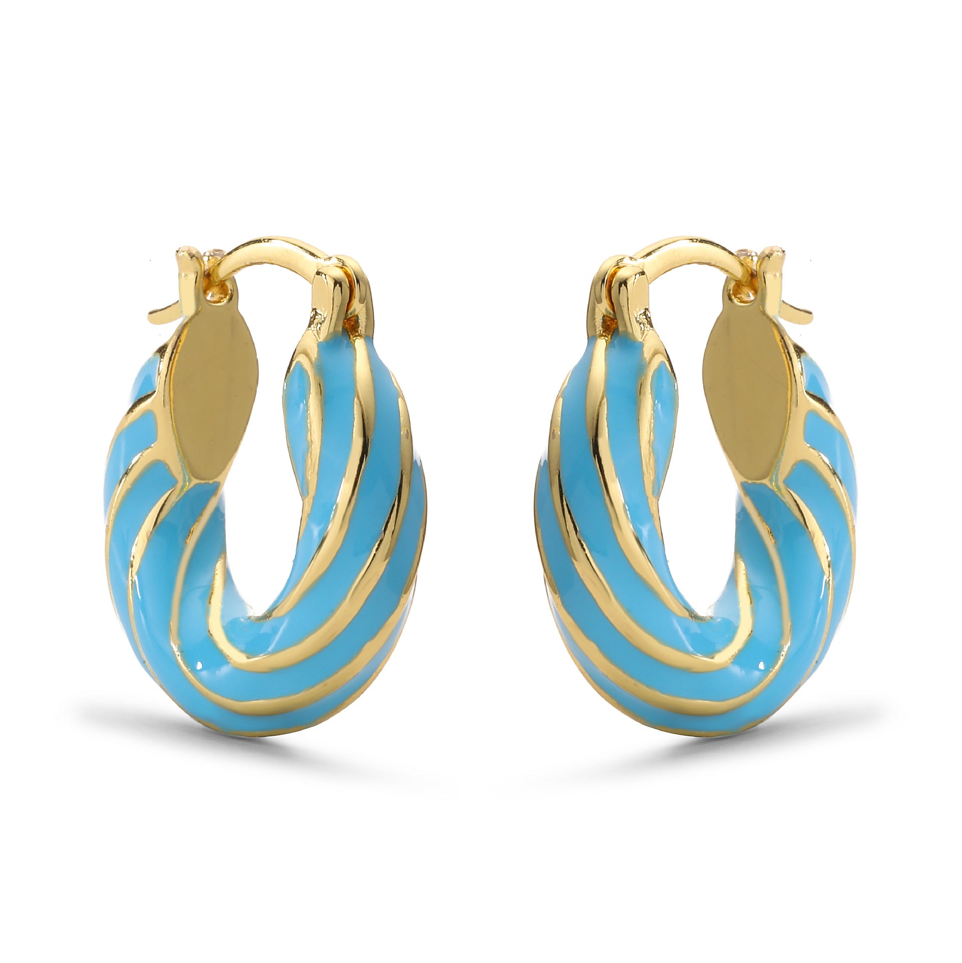 Wholesale Colorful Enamel Oil Dripping Spiral Pattern  Earrings