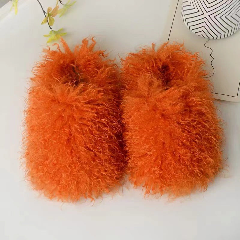 Wholesale Winter Imitation Beach Wool Fashion Warm Cotton Slippers Home Slippers