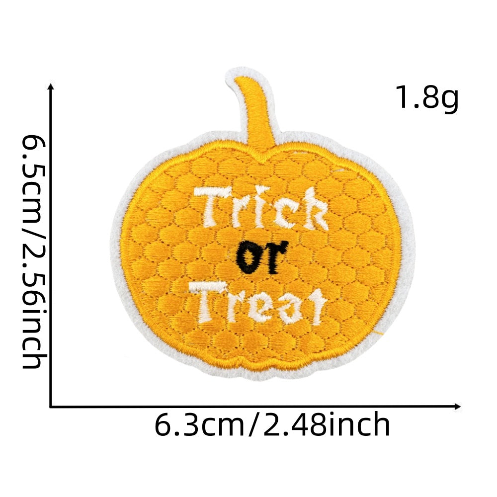Wholesale Polyester Iron On Embroidered Patches  Pumpkin Ghost Black Series Home Decor Accent