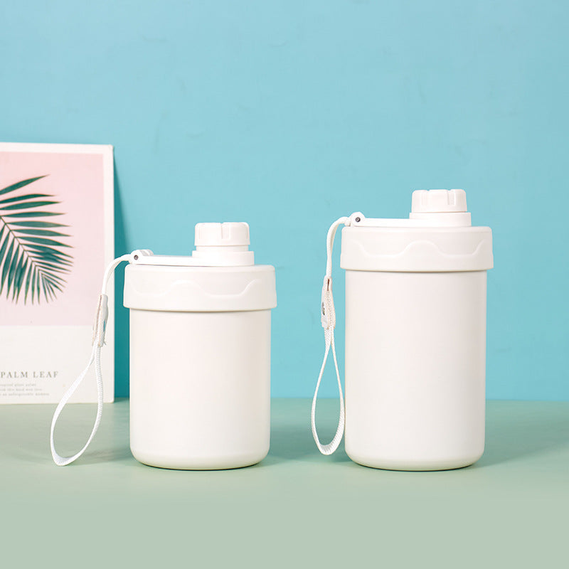 Wholesale The Popular 304 Stainless Steel Portable Hand Rope Straw Thermos Cup Poop