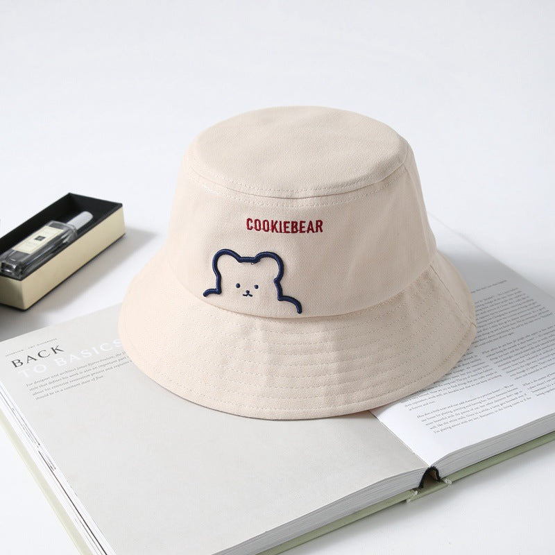 Wholesale Cotton Cute Embroidered Bear Bucket Hat