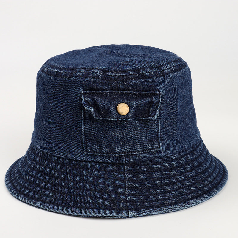 Wholesale Vintage Denim Small Pocket Washed Fashion Sunscreen Sun Hat