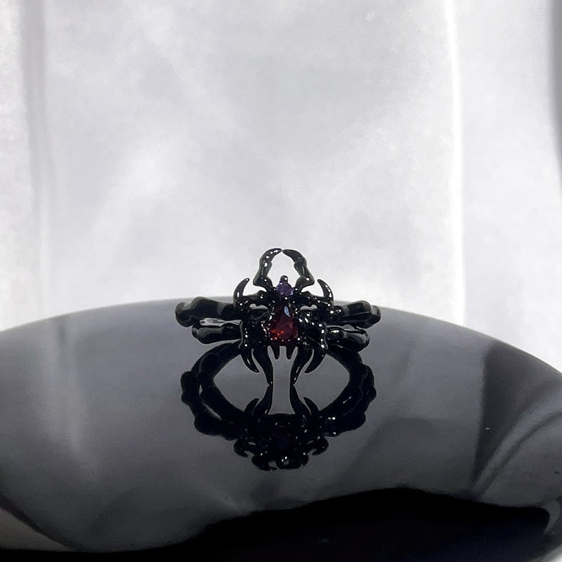 Wholesale Red enamel sweet cool punk cold style ring