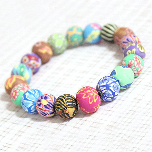Wholesale Creative Hand-painted Candy Color Bohemian Soft Ceramic Bracelet