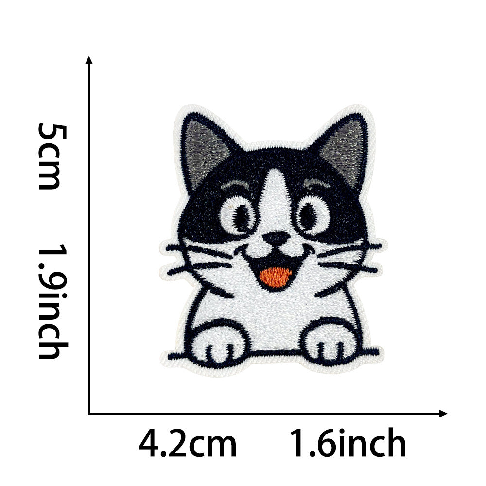 Wholesale 10Pc Cute Cat Embroidery Patches Iron On Adhesive Appliques With Fun Cat Expressions For Coats And Casual Decor OLY Exclusive