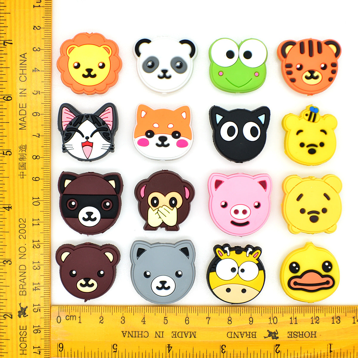 Wholesale  Random 100pcs/pack  Cartoon animal beaded PVC soft rubber beads