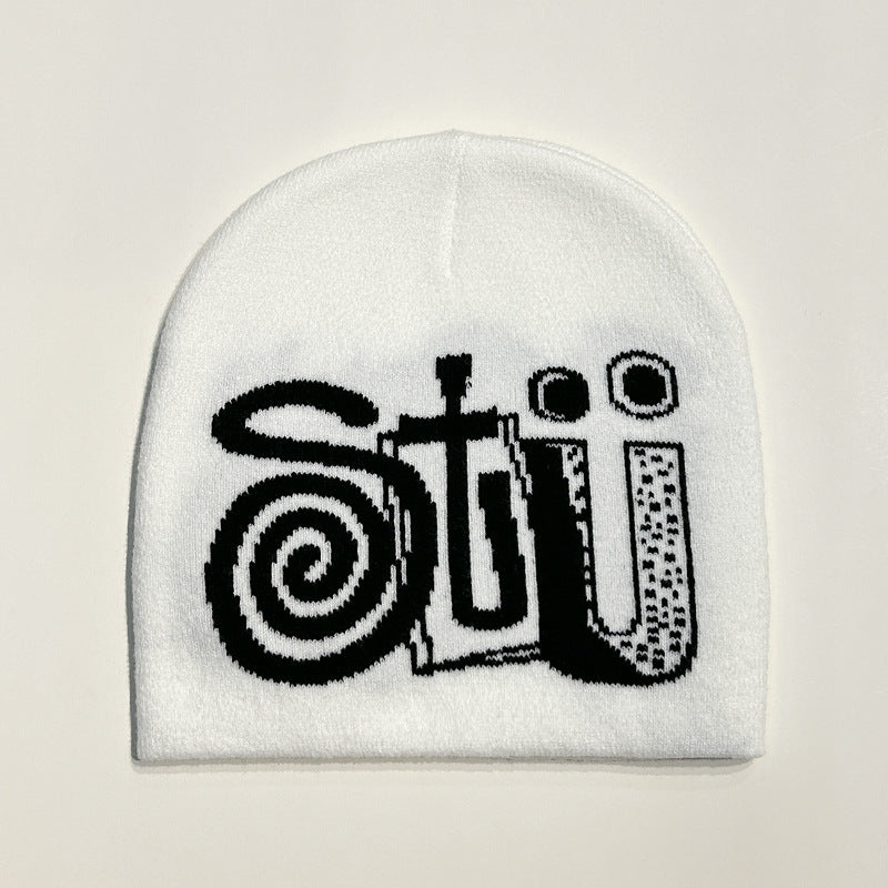 Wholesale Autumn and Winter Dopamine Letter Wool Knitted Hat