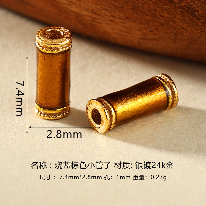 Wholesale DIY enamel multicolor barrel beads spacer beads