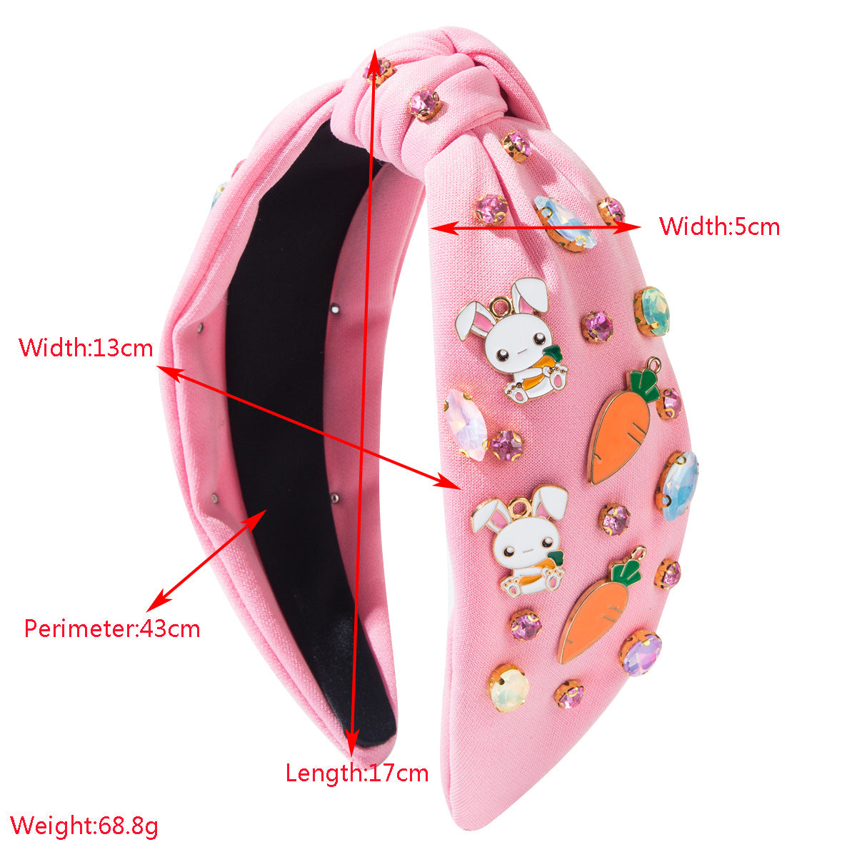 Wholesale Easter Diamond Headband Cute  Rabbit Carrot Accessories Element