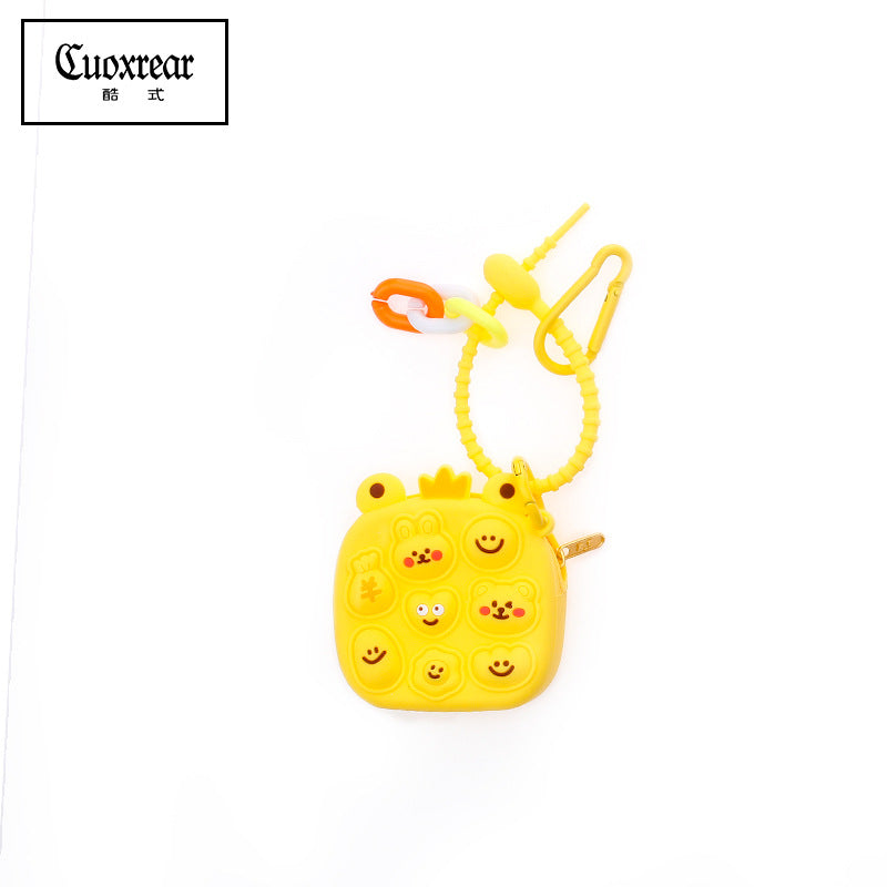 Wholesale Cute Unzipped Coin Purse Cartoon Silica gel Keychain