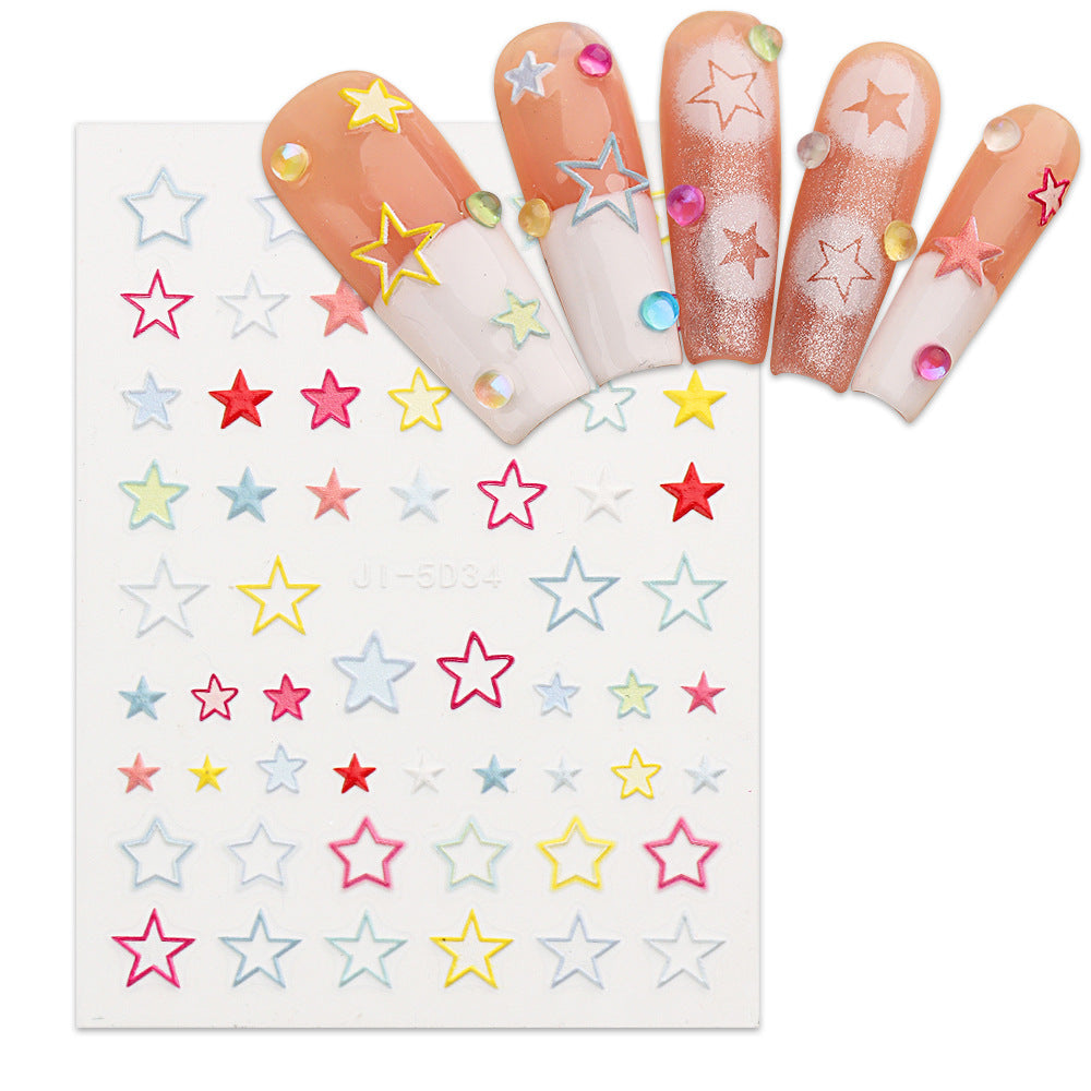 Wholesale 3pcs/pack  Manicure Relief Stickers 5D Spring Flowers and Birds Stereo Bronzing Stickers