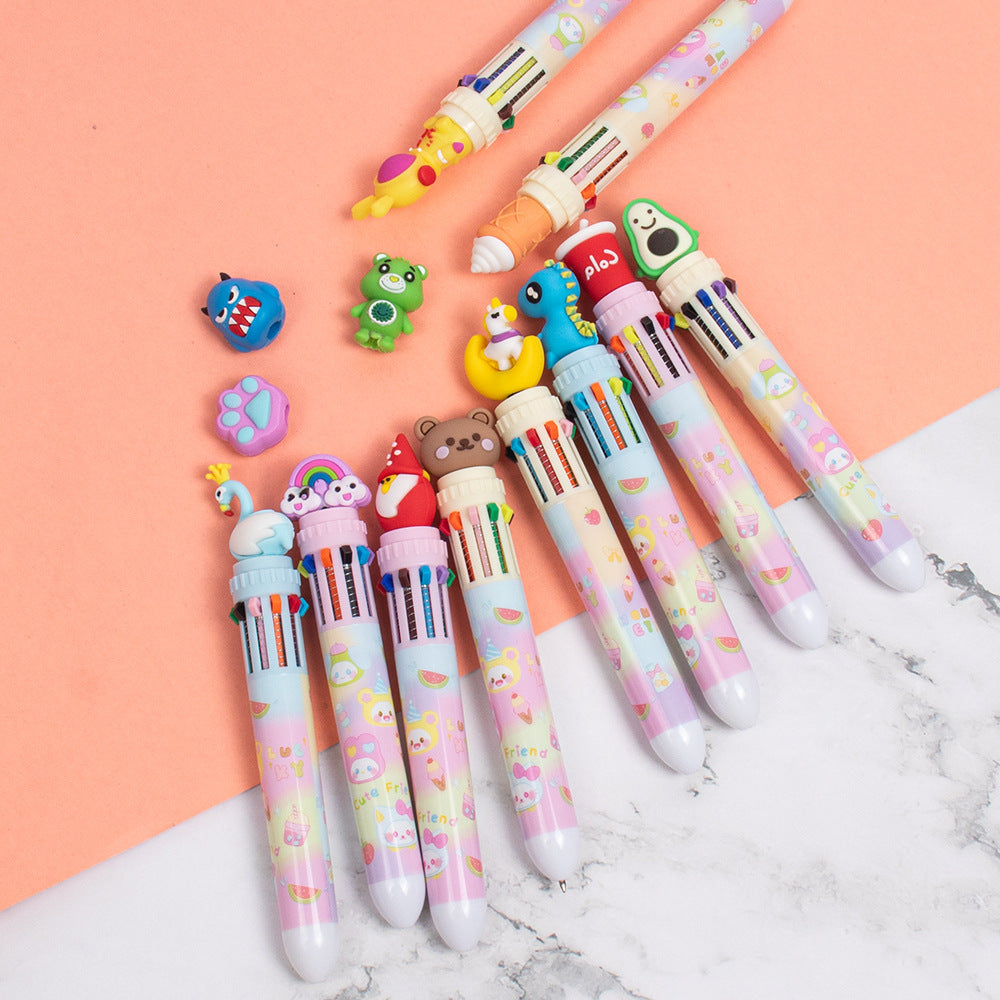 Wholesale Cartoon Head Ten Color Pen