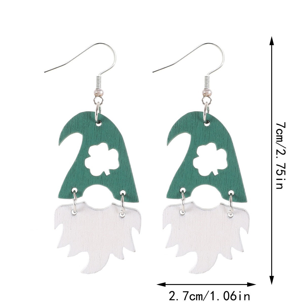 Wholesale St. para Festival Irish Clover wooden earrings