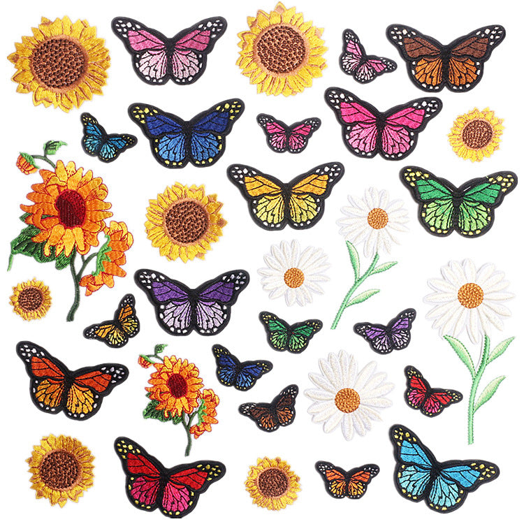 Wholesale Polyester Embroidered Sunflower Patches For Clothing DIY Fashion Accessory Trendy Resale
