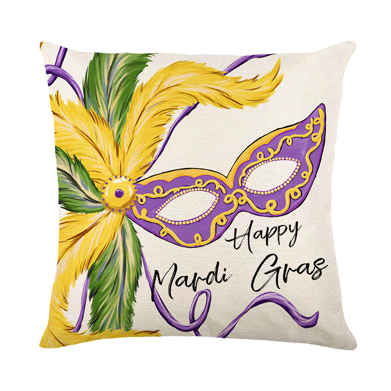 Wholesale Carnival Mask Polyester Pillow Cover